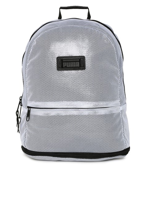 

Puma Unisex White & Black Solid Backpack