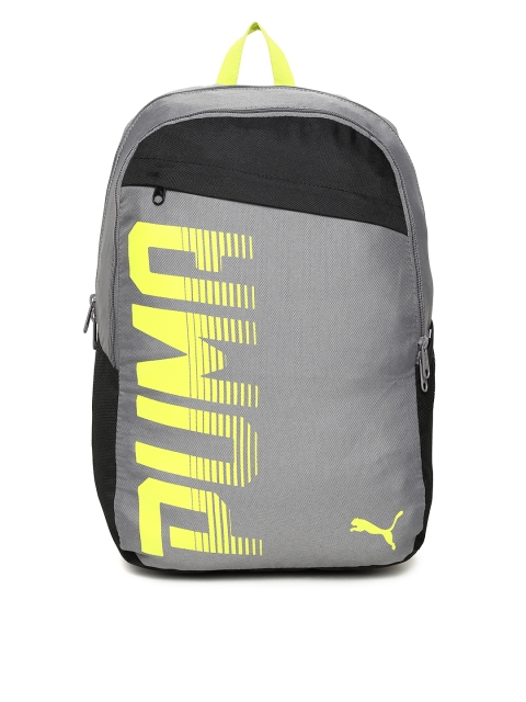 

PUMA Unisex Grey & Black Printed Pioneer I IND Backpack