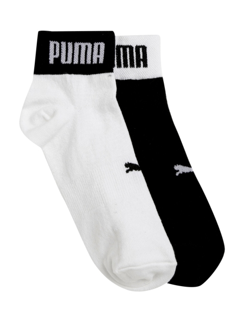 

Puma Unisex Pack of 2 QUARTER LOGO WELT Ankle-Length Socks, White