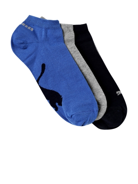 

Puma Unisex Pack of 3 Lifestyle Sneaker Ankle-Length Socks, Blue