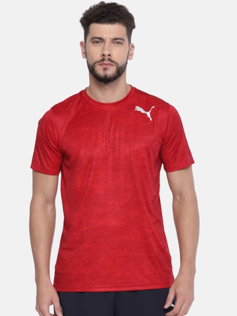 

Puma Red Printed Essential Tech Round Neck T-shirt