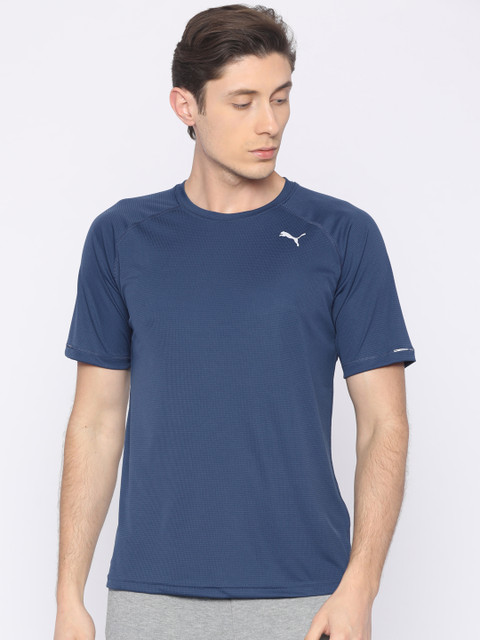 

Puma Men Blue Checked Core-Run T-shirt