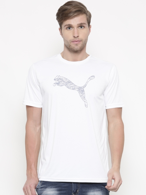 

Puma Men White Printed Essential CAT T-shirt