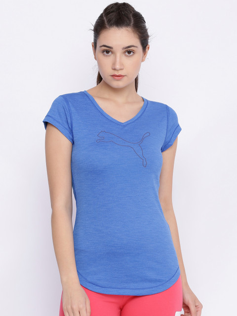 

Puma Blue Printed Heather Cat T-shirt
