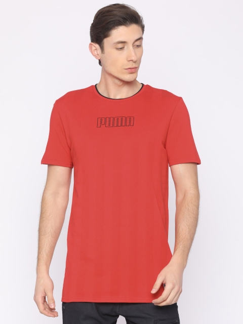 

Puma Men Red Solid Heritage T-shirt