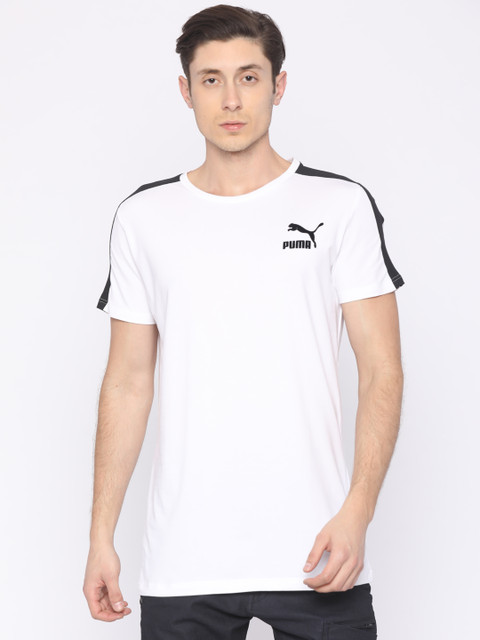 

Puma Men White Solid Archive T7 Stripe T-shirt