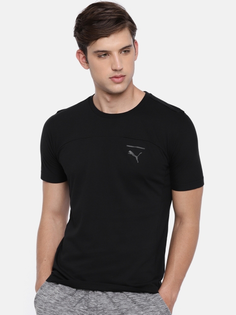

Puma Men Black Solid Round Neck T-shirt