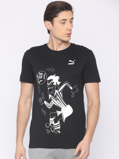 

Puma Men Black Printed Round Neck T-shirt