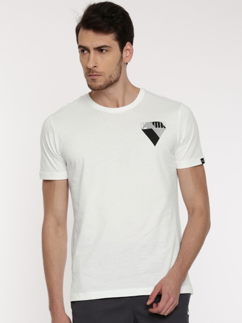 

Puma Men White Graphic Brand T-Shirt
