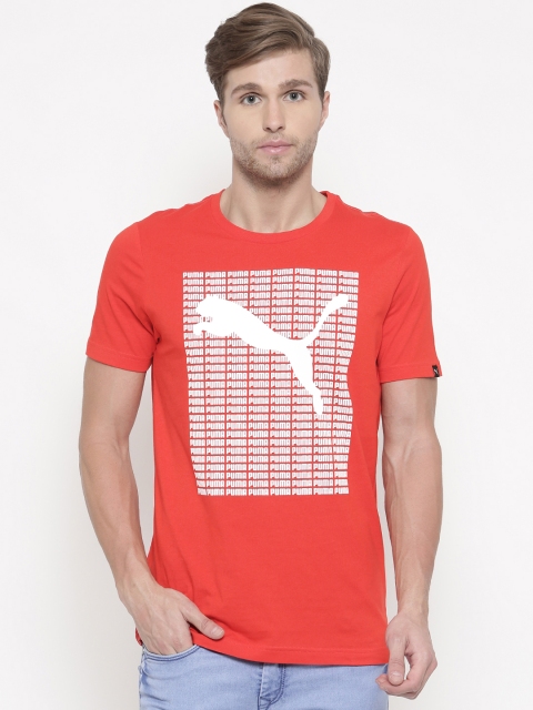 

Puma Men Red Printed Round Neck Regular Fit T-shirt
