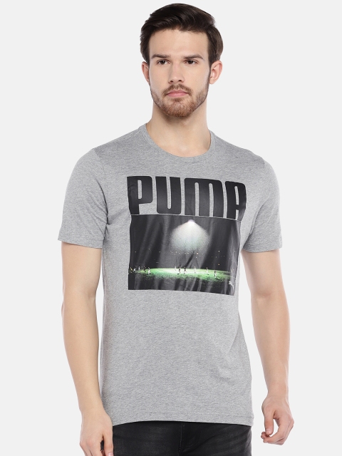 

Puma Men Grey Melange Printed Round Neck Photoprint Floodlight T-shirt