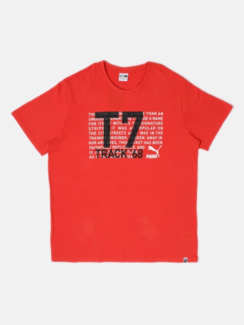 

Puma Men Red Printed Round Neck T-shirt