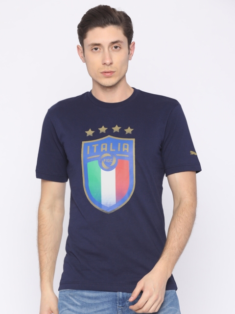 

Puma Men Navy Printed FIGC Italia Badge Tee T-shirt, Navy blue