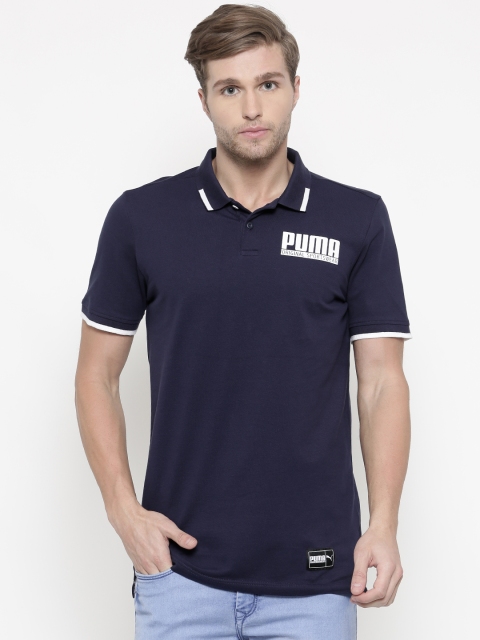 

Puma Men Navy Blue STYLE Athletics Polo T-shirt