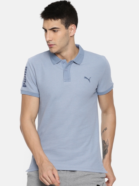 

Puma Men Blue Contrast Heather Polo T-shirt