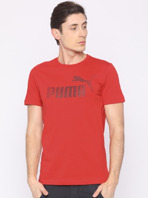 

Puma Red Printed Slim Fit P48 Core Logo T-shirt