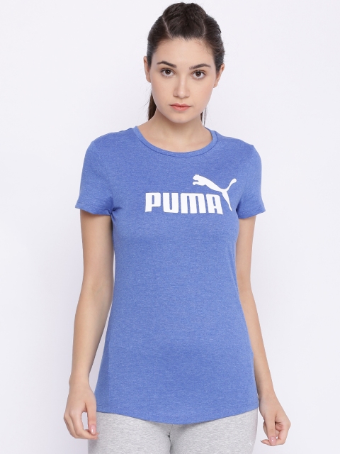 

Puma Blue ESS No.1 Heather Printed T-shirt