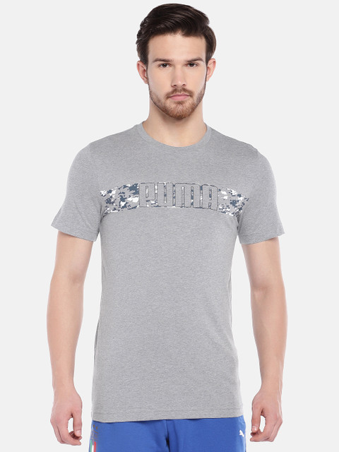 

Puma Men Grey Melange Slim Fit Printed Active Hero T-shirt