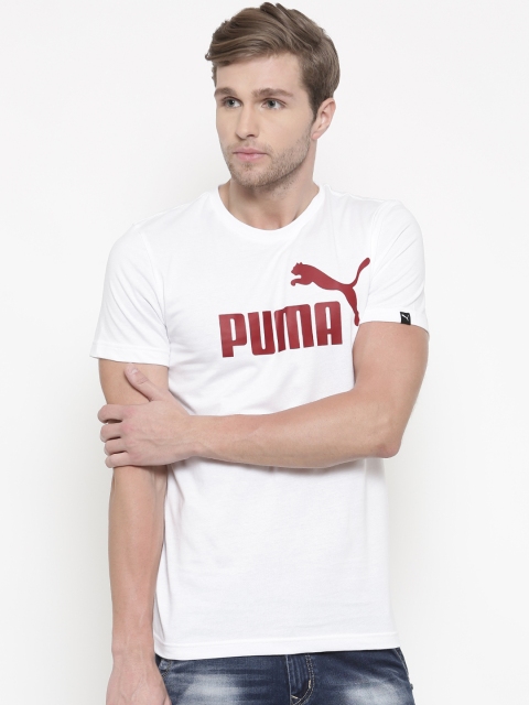 

Puma Men White Printed Round Neck ESS No.1 T-Shirt