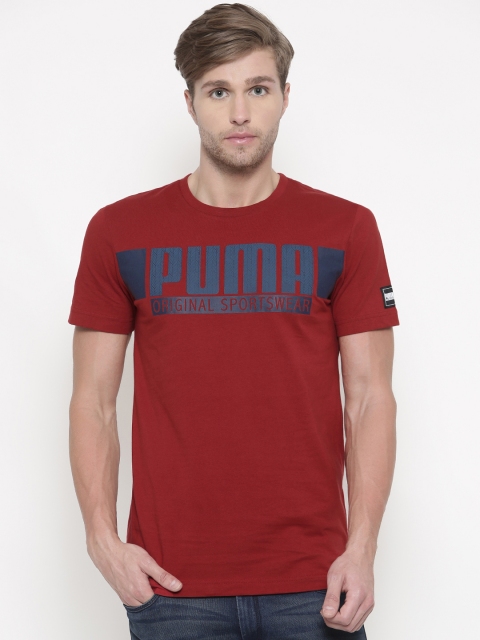 

Puma Men Red Printed Round Neck STYLE Athletics Graphic T-Shirt