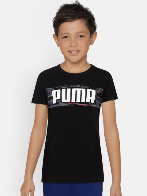 

Puma Boys Black Printed Round Neck T-shirt