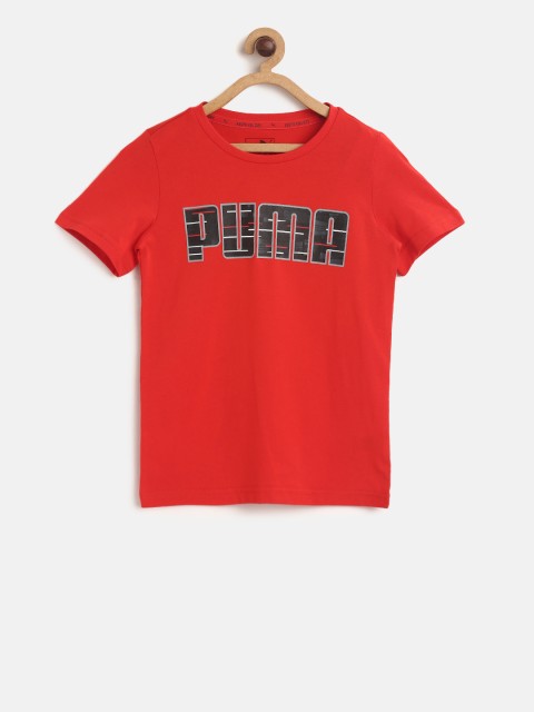 

Puma Boys Red Printed Hero Round Neck T-shirt