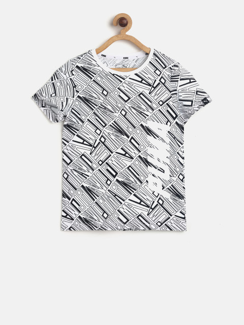

Puma Boys White Printed Style Graphic AOP Round Neck T-shirt