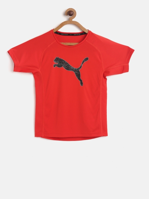 

Puma Boys Red Printed Gym Graphic Round Neck T-shirt