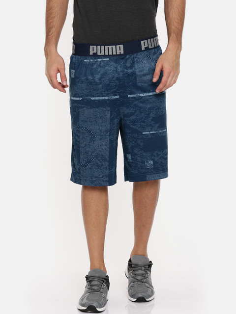 

PUMA Men Blue Printed Reversible Sports Shorts