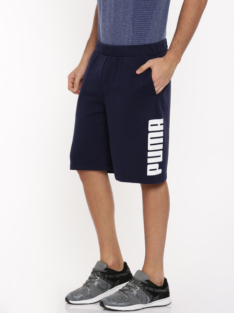

Puma Men Navy Solid Regular Fit Regular Shorts, Navy blue