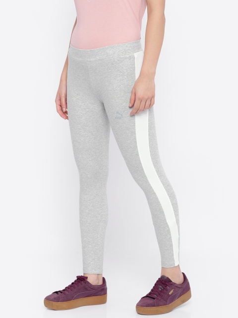 

Puma Grey Melange Classics Logo T7 Tights