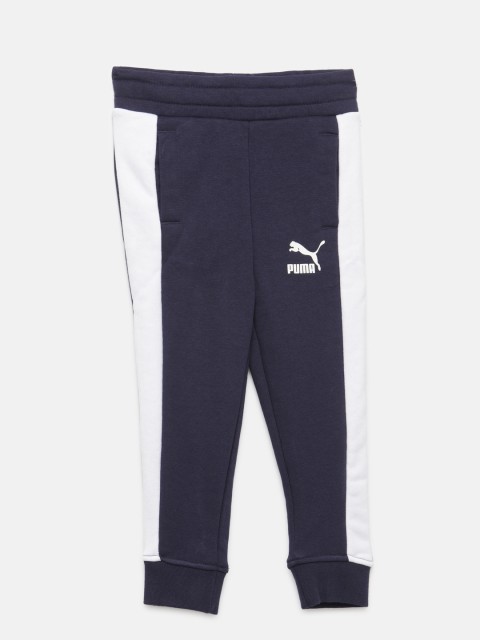 

Puma Boys Navy & White Classic T7 Colourblocked Joggers, Navy blue