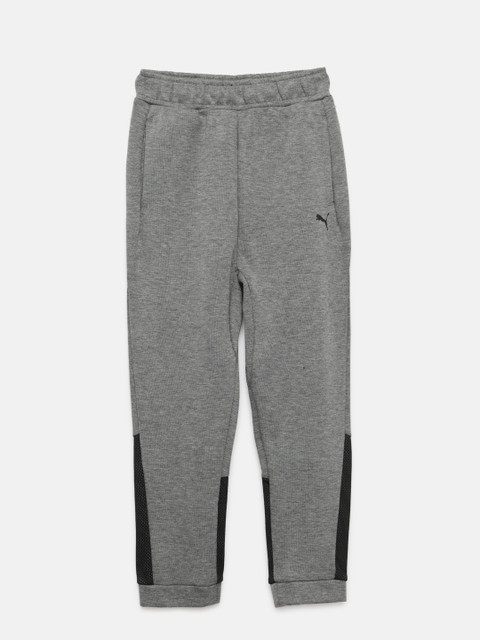 

Puma Boys Grey Melange & Black Tech Slim Fit Joggers