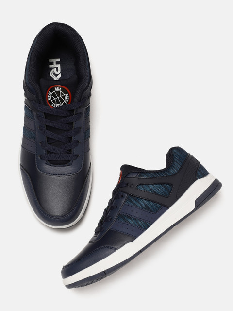 

HRX by Hrithik Roshan Men Navy Retro Basket Ball Sneakers, Navy blue