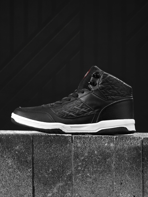 

HRX by Hrithik Roshan Men Active Black Mid-Top Retro Basket Ball Sneakers