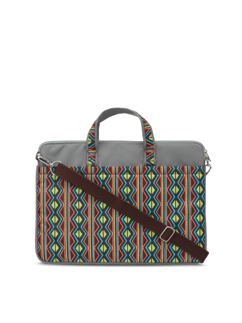 

Anekaant Women Grey & Multicoloured Printed Laptop Bag