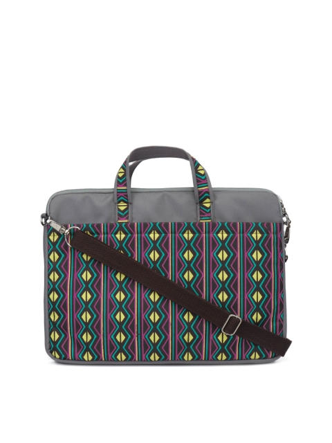 

Anekaant Women Grey & Multicoloured Printed Laptop Bag