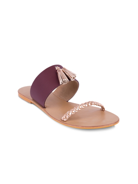 

Chumbak Women Purple & Beige Tasseled Flats