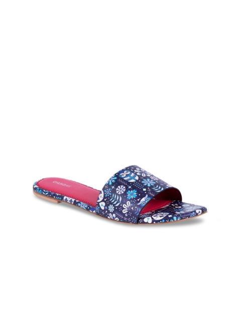 

Chumbak Women Blue Printed Open-Toe Flats