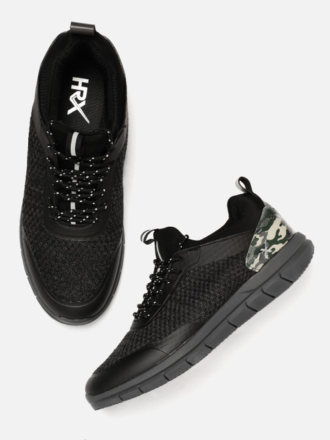 

HRX by Hrithik Roshan Men Flex Street Black Woven Design Sneakers