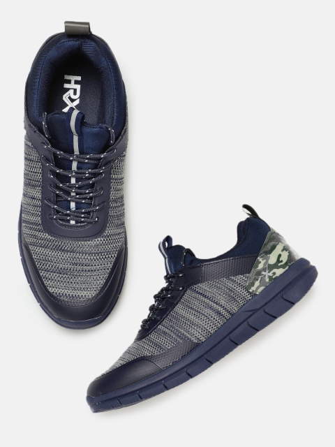 

HRX by Hrithik Roshan Men Flex Street Navy Blue Woven Design Sneakers