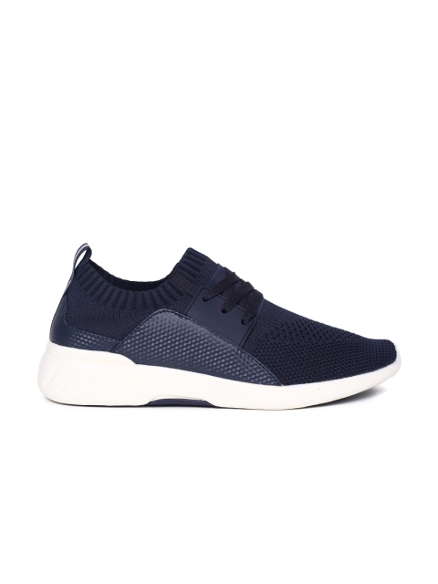 

ether Men Navy Blue Woven Design Sneakers
