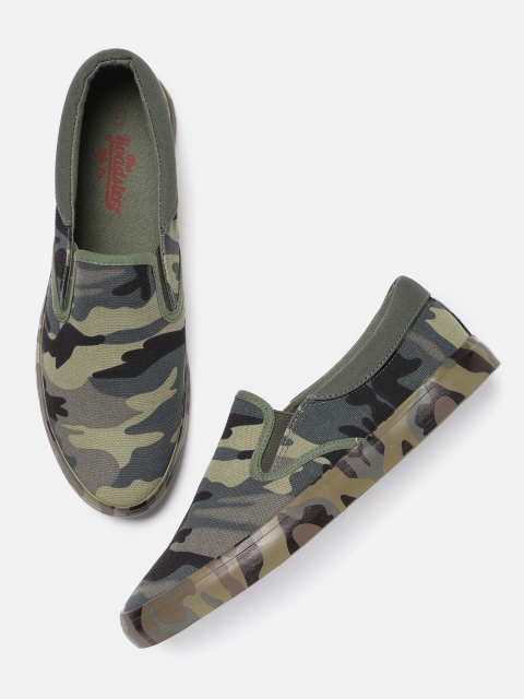 

Roadster Men Green Camouflage Print Slip-On Sneakers
