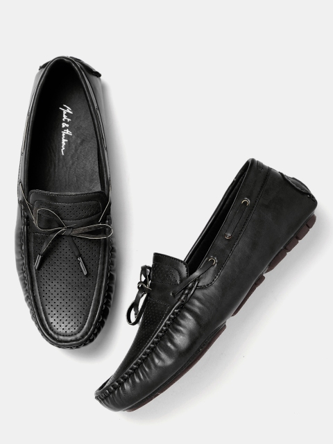 

Mast & Harbour Men Black Perforated Driving Shoes