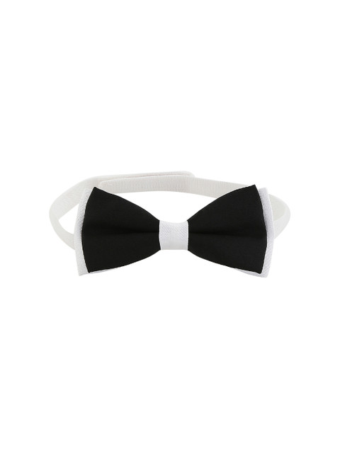 

ZIDO Black & White Solid Bow Tie