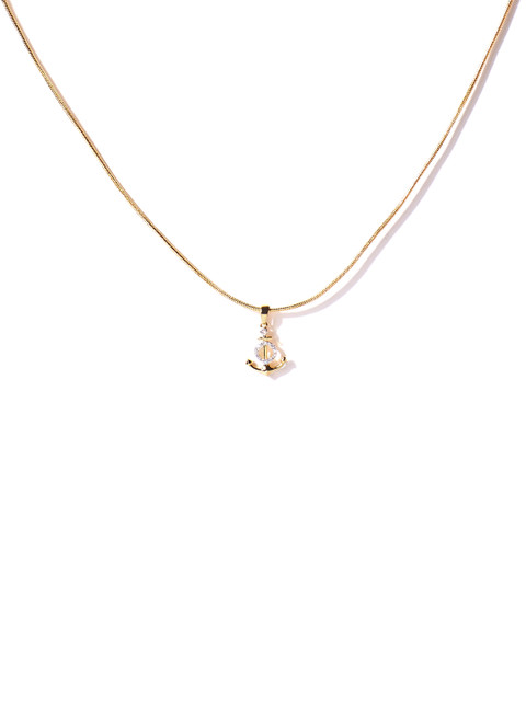 

Spargz Women Gold Toned Anchor-Shaped Pendant with Chain