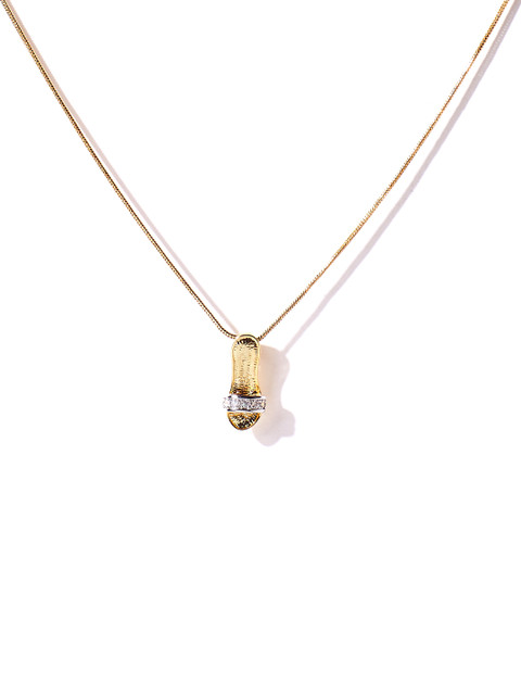 

Spargz Women Gold-Toned CZ Stone Pendant Chain