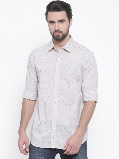 

ColorPlus Men Beige Tailored Fit Checked Casual Shirt