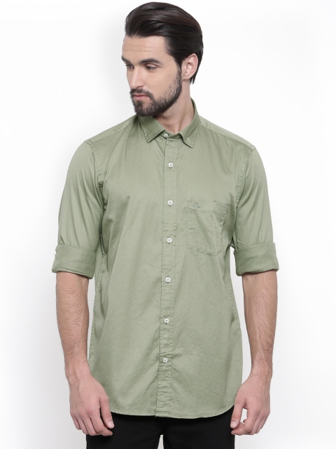 

ColorPlus Men Olive Green Tailored Fit Solid Casual Shirt