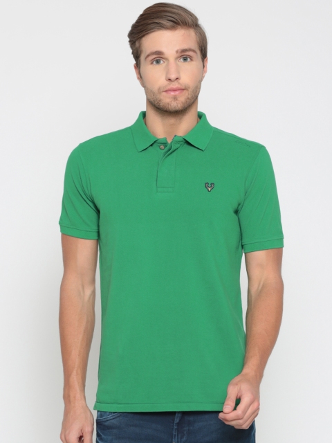 

Solly Jeans Co. Men Green Solid Polo Collar T-shirt